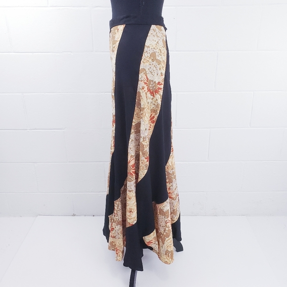 Vintage Floral Pattern Hippie Boho Festival Handmade Maxi Circle Skirt Size 4/6 - Picture 3 of 12